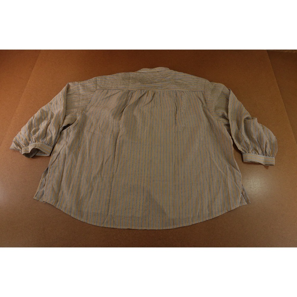 Gap Womens Size XL Khaki Tan Striped Sheer Long Sleeve Button-Front Shirt NWT - Picture 4 of 10